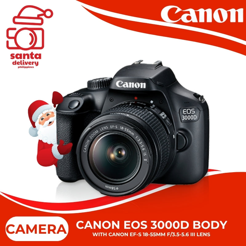 Canon EOS 3000D DSLR Body Only with Canon EF 18-55mm f/3.5-5.6 III Lens