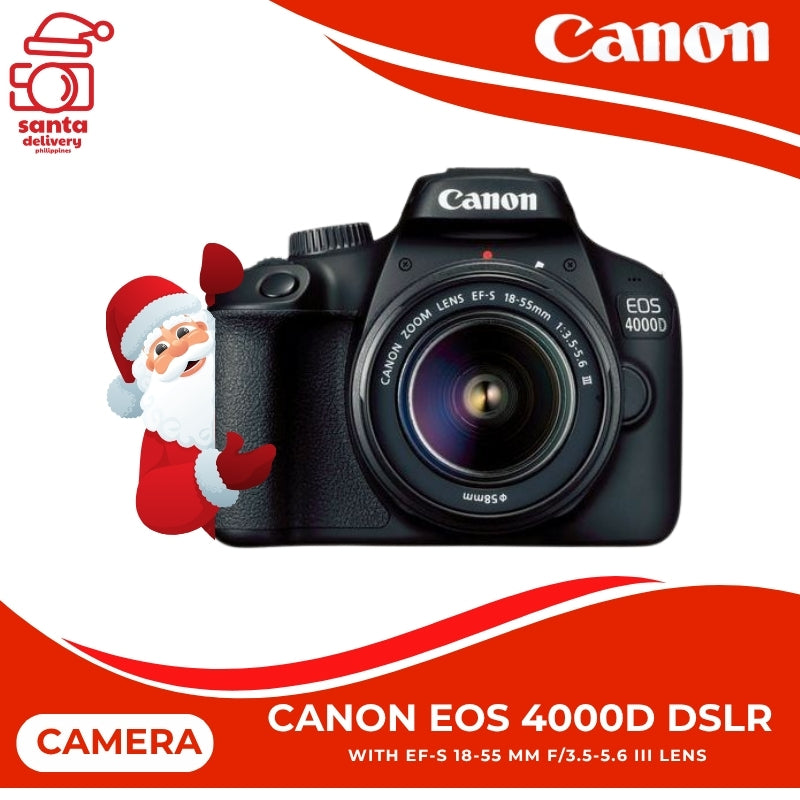 Canon EOS 4000D DSLR Body Only with Canon EF 18-55mm f/3.5-5.6 III Lens