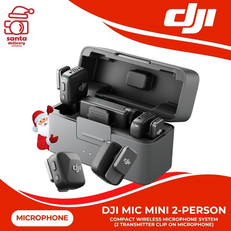DJI Mic Mini 2-Person Compact Wireless Microphone System (2 Transmitter Clip On Microphone)
