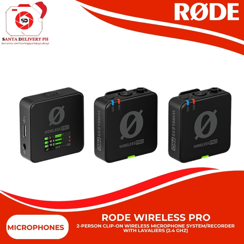 RODE Wireless PRO 2-Person Clip-On Wireless Microphone System/Recorder with Lavaliers (2.4 GHz)