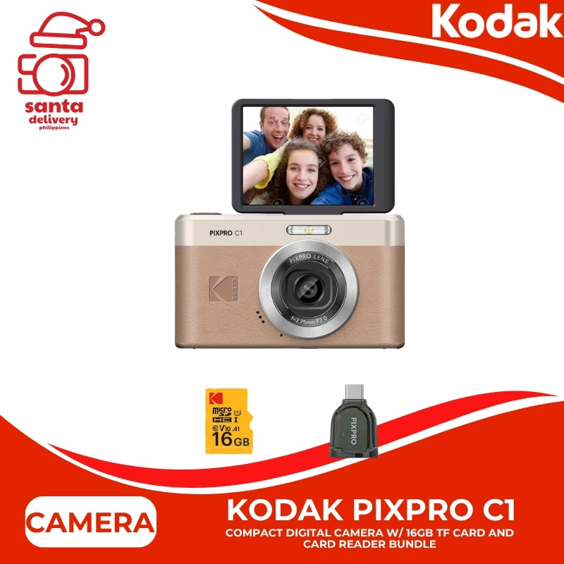Kodak PIXPRO C1 Compact Digital Camera with 16GB TF Card and Reader Bundle