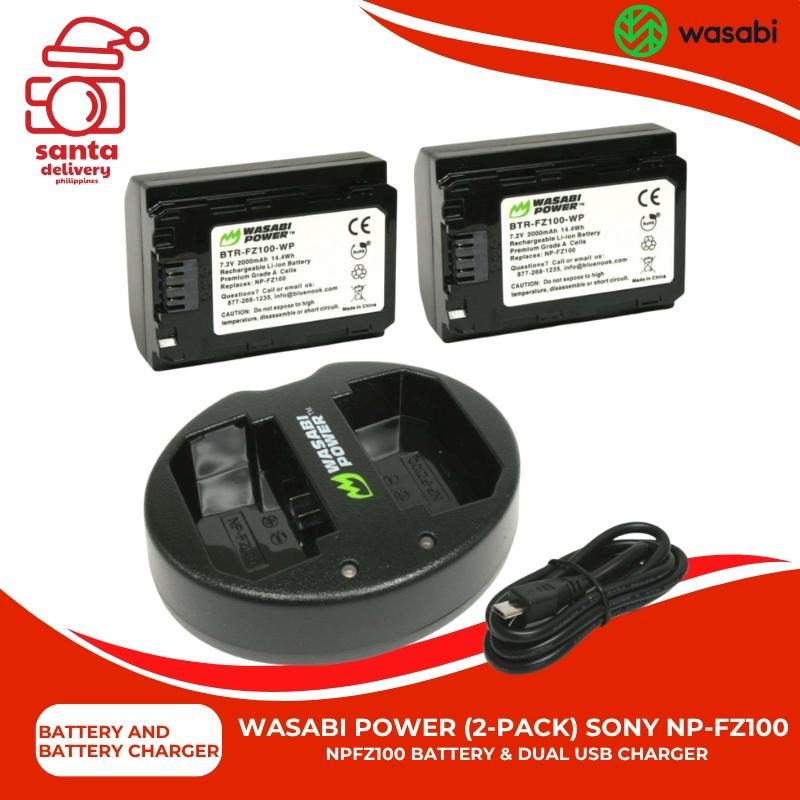 Wasabi Power (2-Pack) SONY NP-FZ100 NP-FZ100 Battery & Dual USB Charger